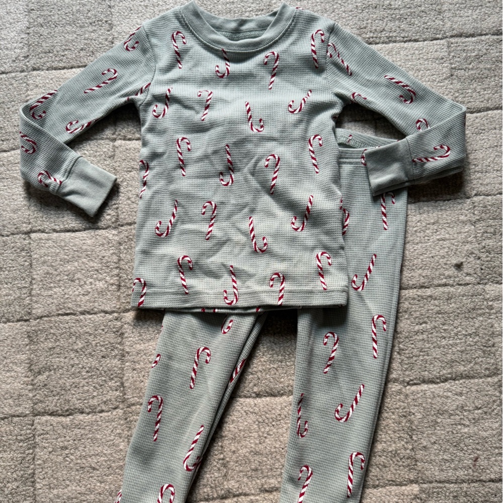 Toddler Candy Cane Print Pajama - Light Green